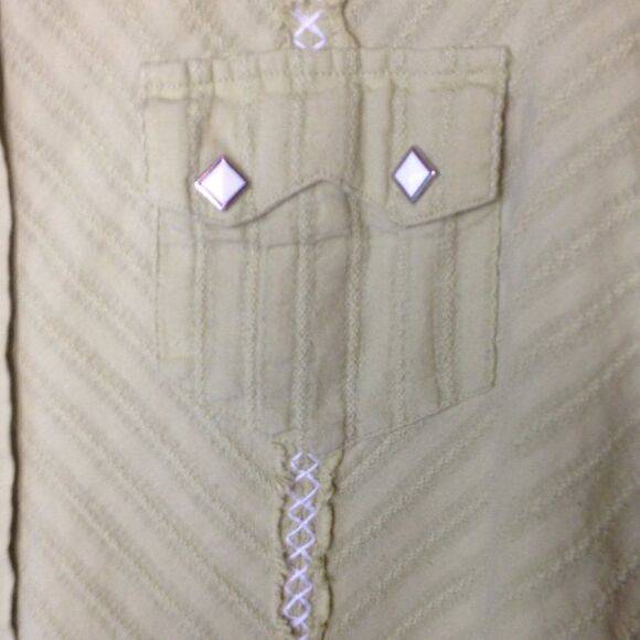 Cruel Girl Long Sleeve Snap Shirt Green Medium - Picture 3 of 7